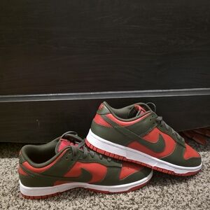 Nike Dunk Low Retro Men's Olive and Red Sneakers